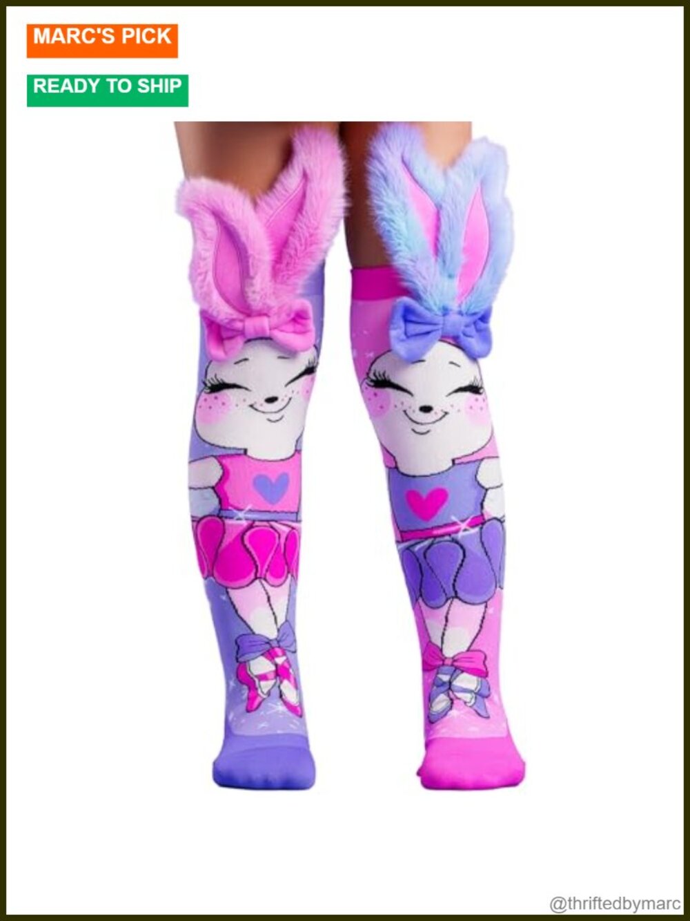 MADMIA Ballerina Bunny Knee-High Socks Nylon Blend Dress-Up Gift